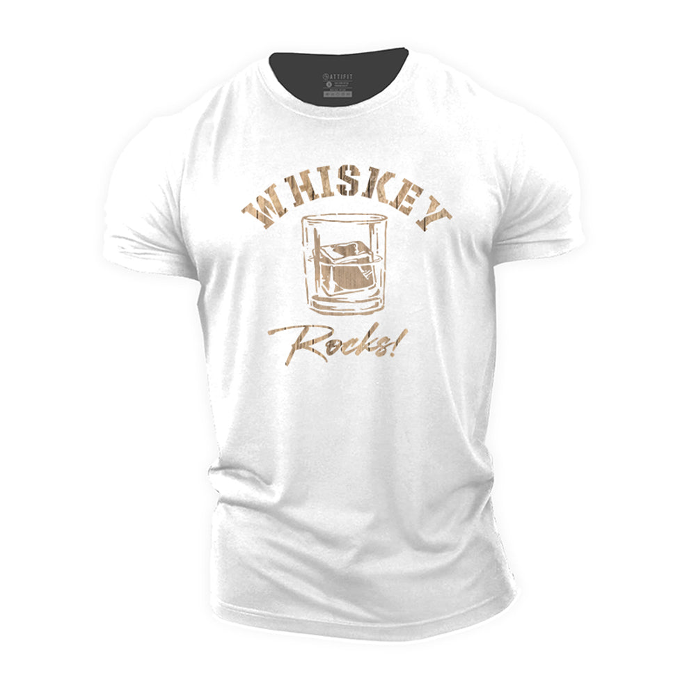 Whiskey Rocks Cotton T-Shirt