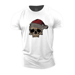 Christmas Skull Cotton T-Shirt