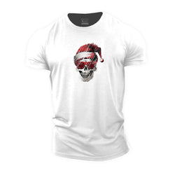 Cool Christmas Skull Cotton T-Shirt