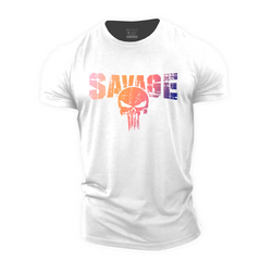 Savage Skull Cotton T-Shirt