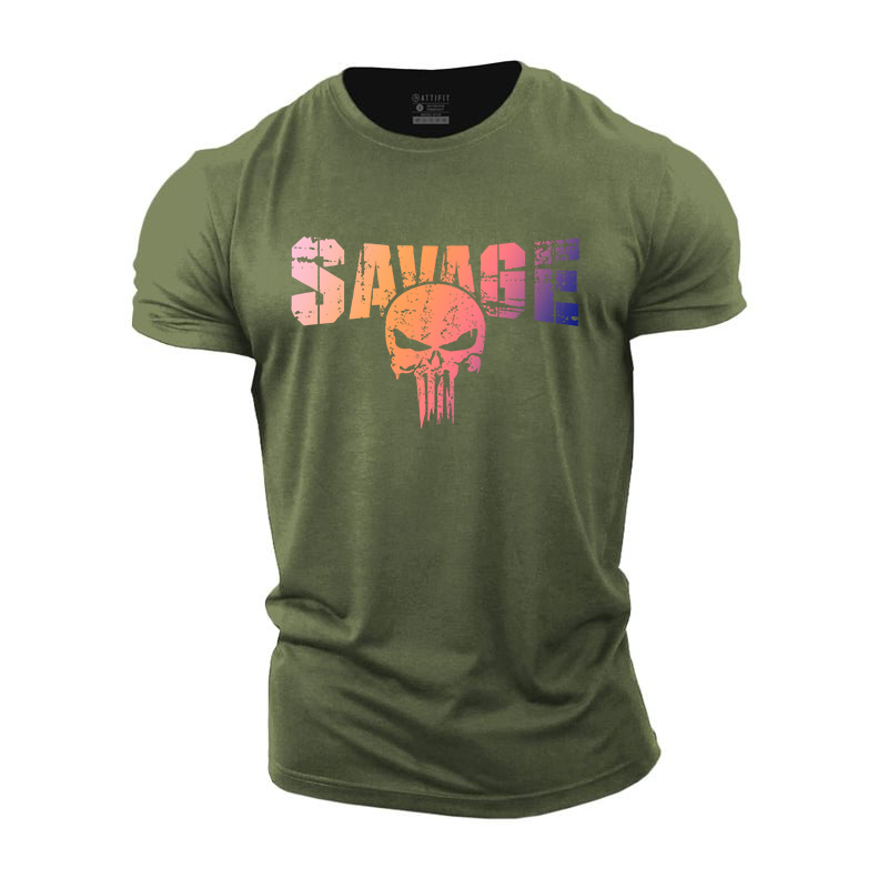 Savage Skull Cotton T-Shirt