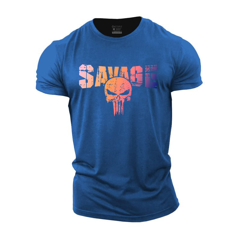 Savage Skull Cotton T-Shirt