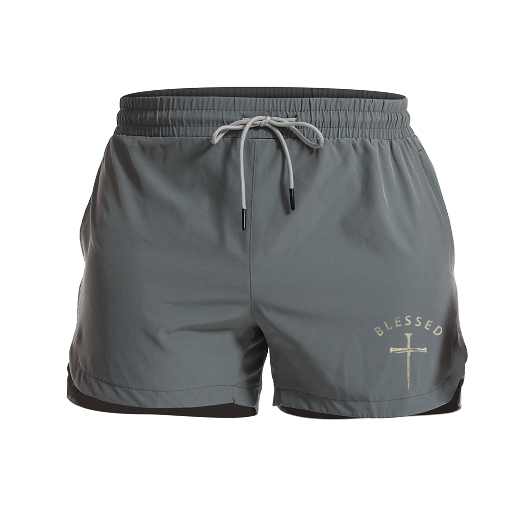 Blessed Cross Graphic Shorts