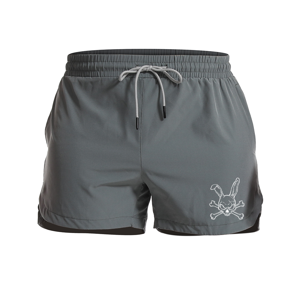 Bunny Skull Graphic Shorts