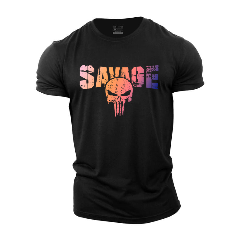 Savage Skull Cotton T-Shirt