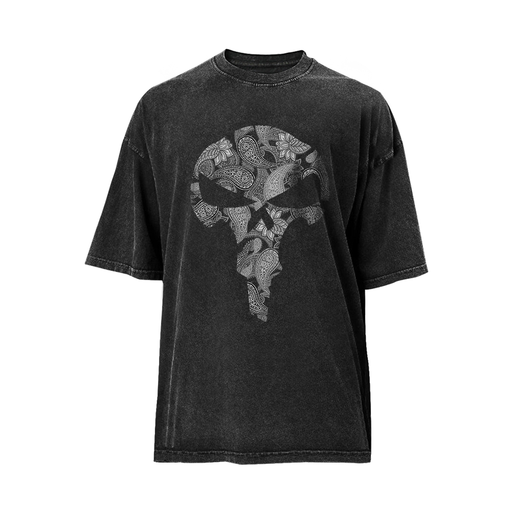 Paisley Skull Washed T-Shirt