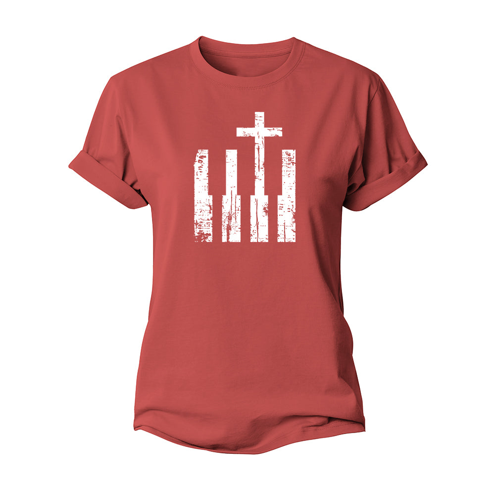 Piano Cross Women's Cotton T-Shirt