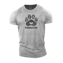 Stay Pawsitive Cotton T-Shirt