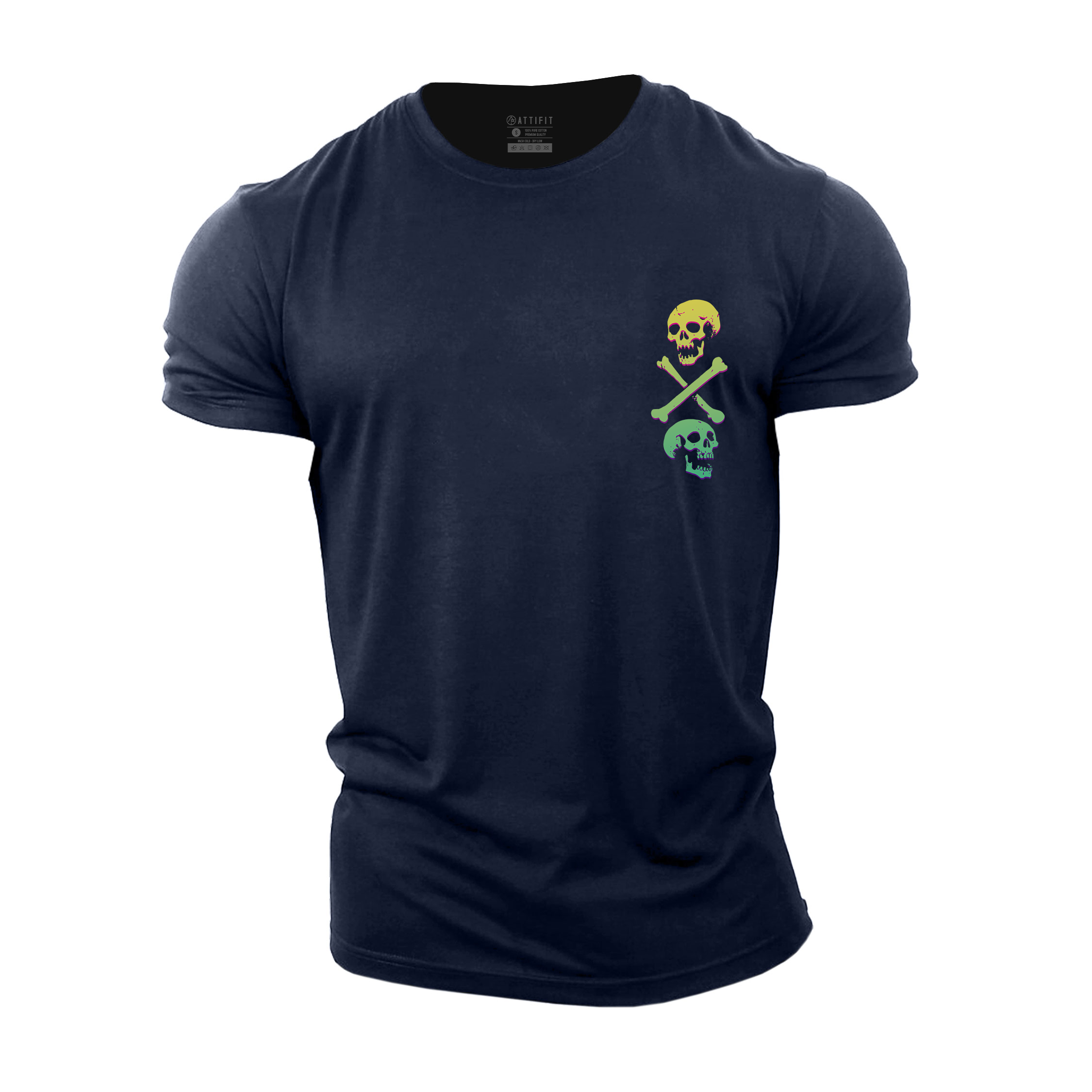 Vibrant Mini Skulls Cotton T-Shirt