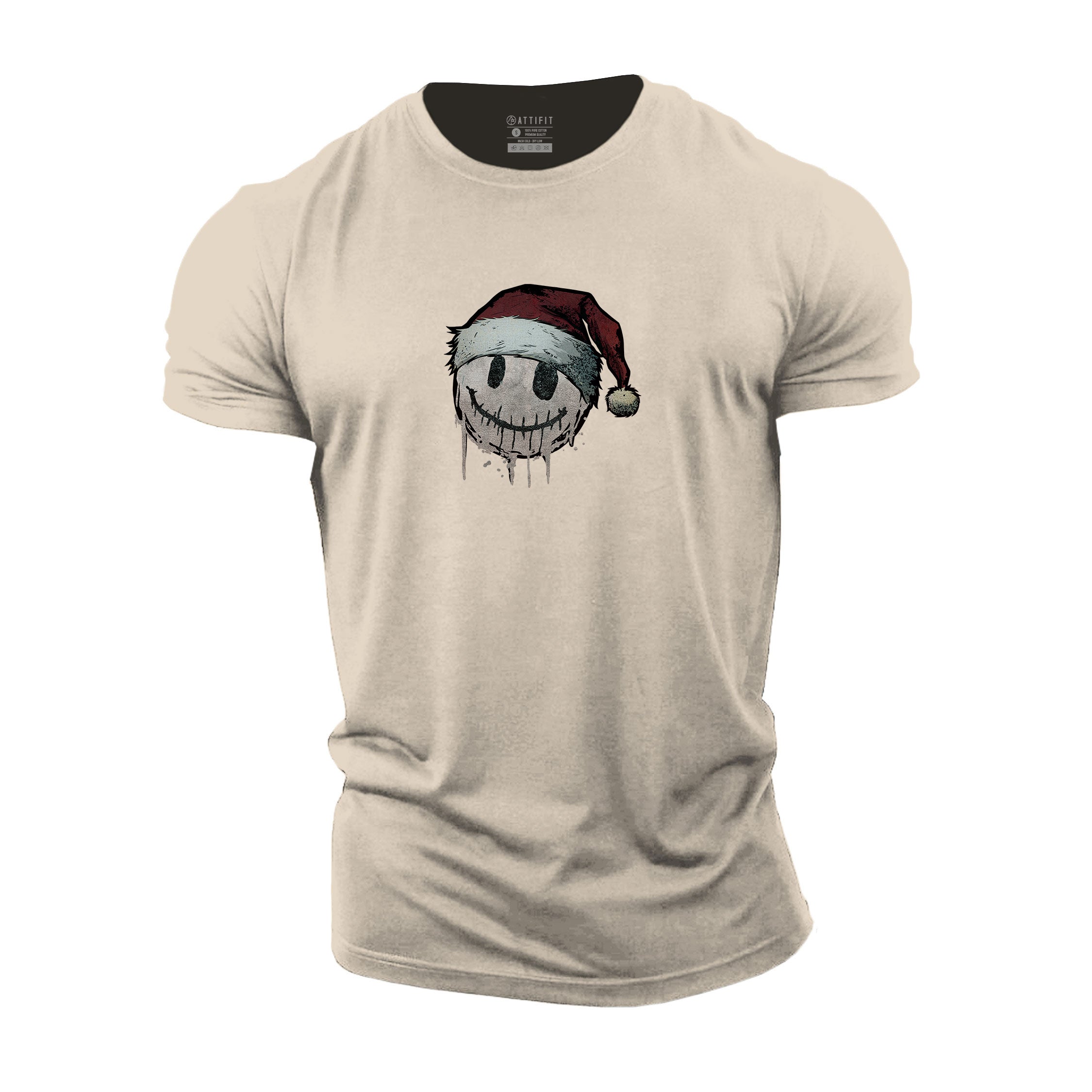 Christmas Smiley Cotton T-Shirt