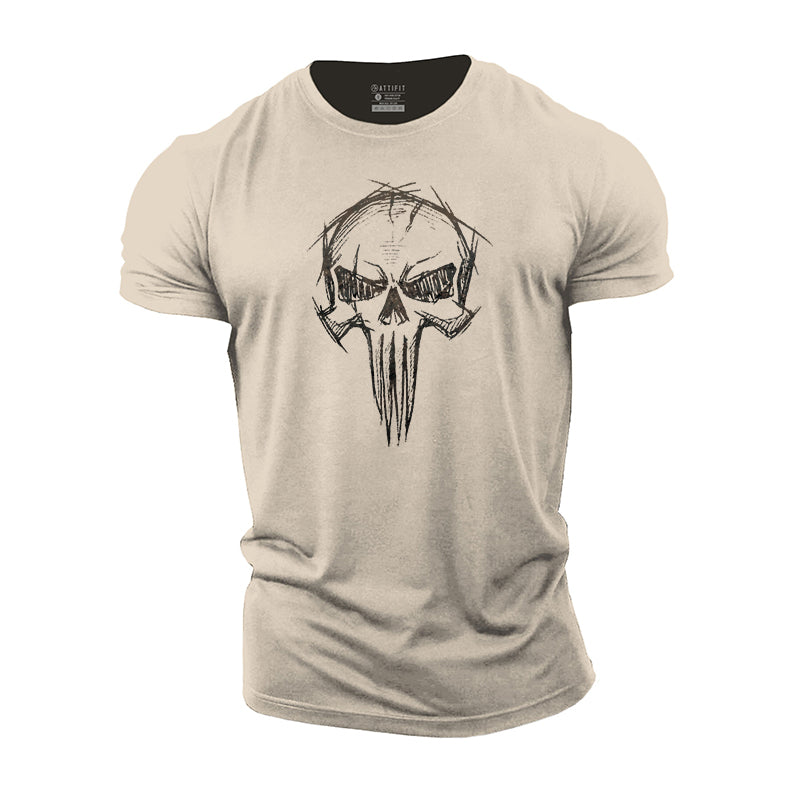 Skull Portrait Cotton T-Shirt