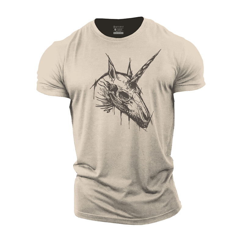 Unicorn Skull Cotton T-Shirt