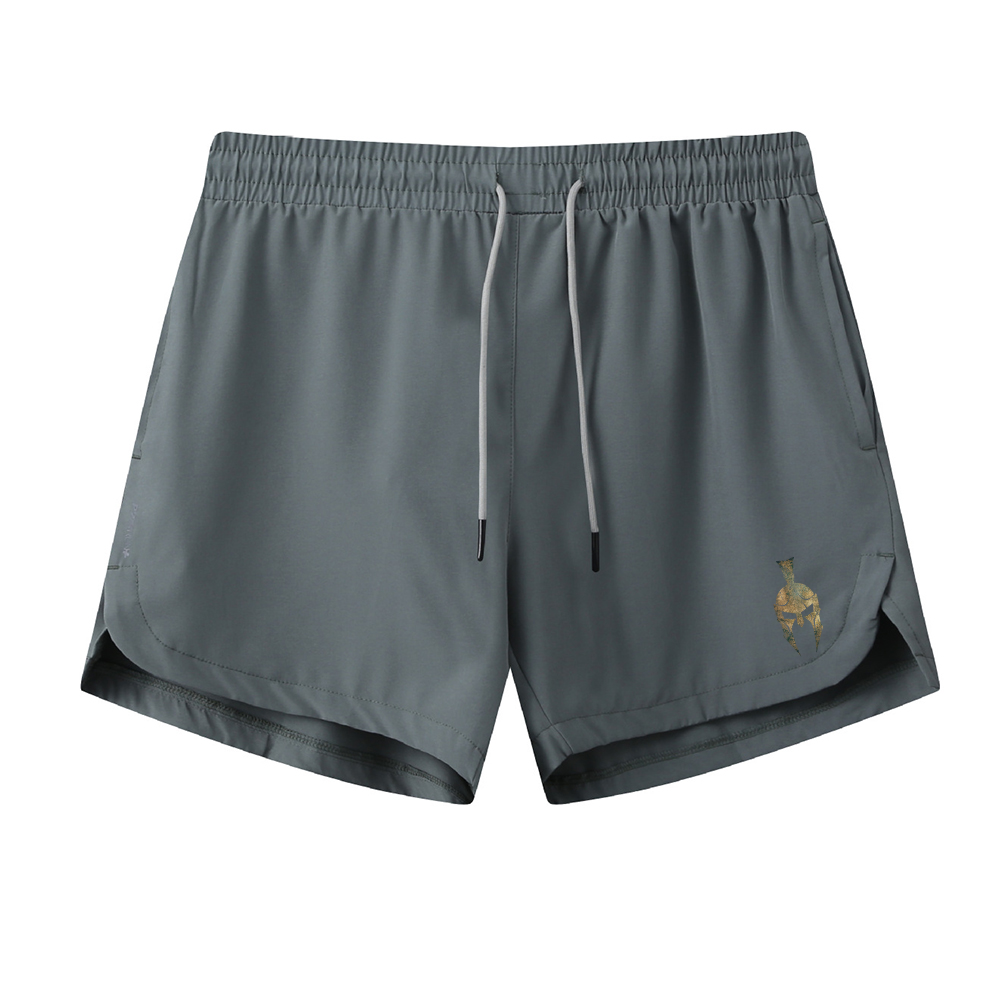 Metal Spartan Helmet Graphic Shorts