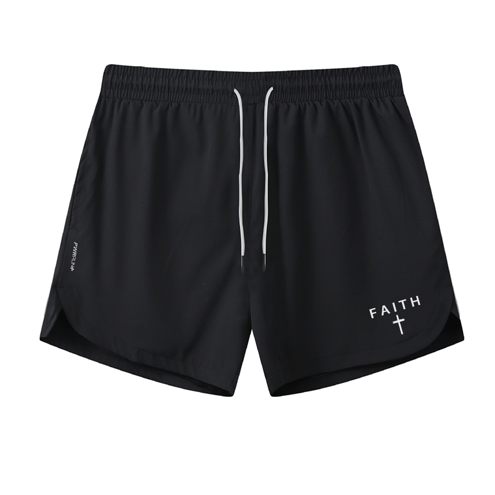 Faith Cross Graphic Shorts