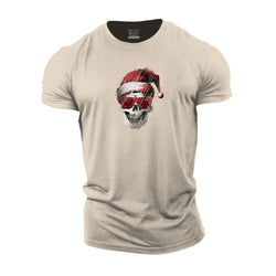 Cool Christmas Skull Cotton T-Shirt