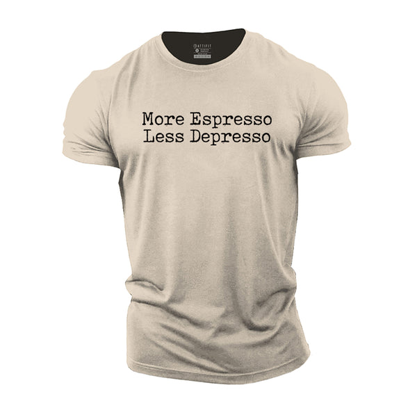 Less Depresso Cotton T-shirts