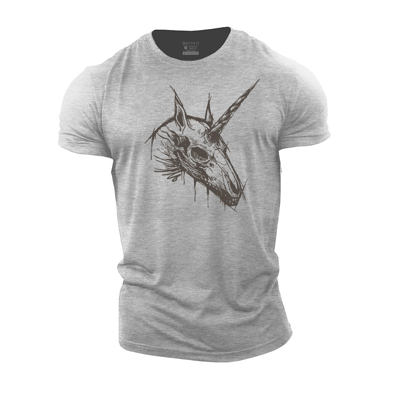 Unicorn Skull Cotton T-Shirt