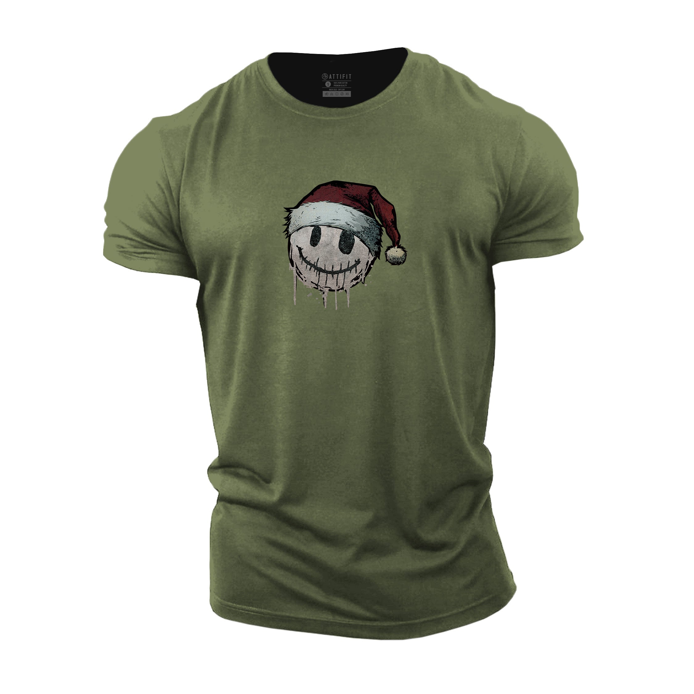 Christmas Smiley Cotton T-Shirt