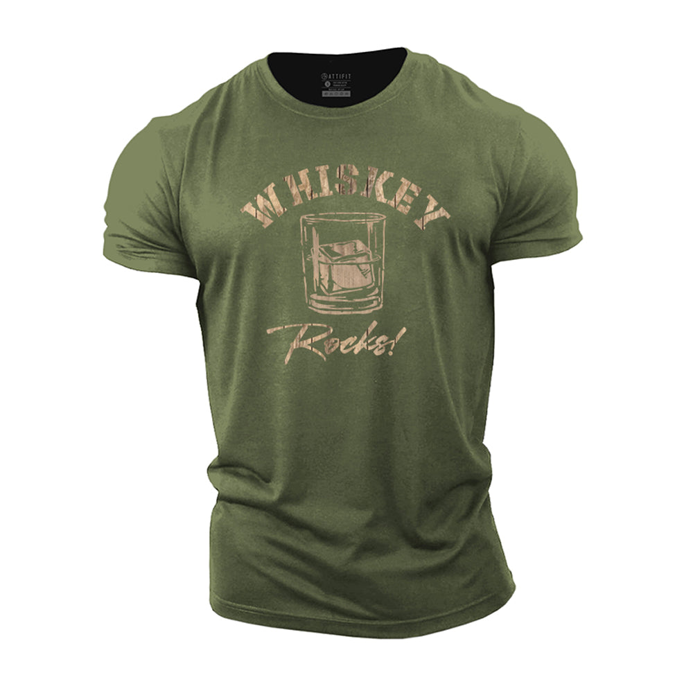 Whiskey Rocks Cotton T-Shirt