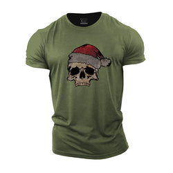 Christmas Skull Cotton T-Shirt