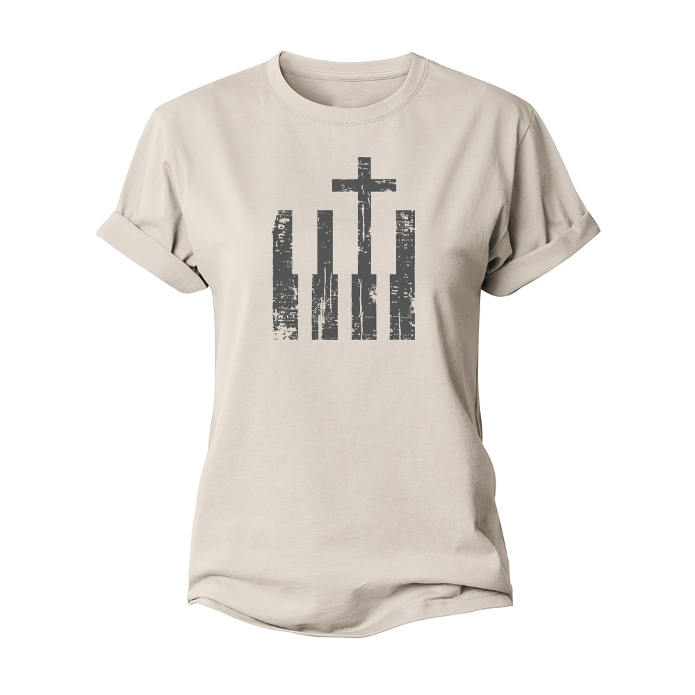 Piano Cross Women's Cotton T-Shirt