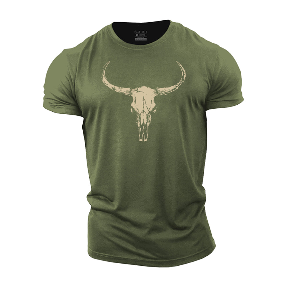 Bull Skull Cotton T-Shirt