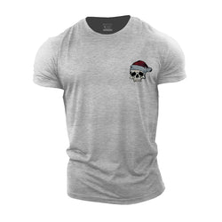 Christmas Hat Skull Cotton T-Shirt