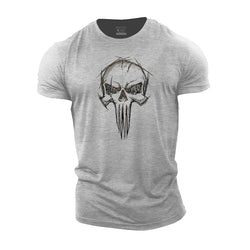 Skull Portrait Cotton T-Shirt