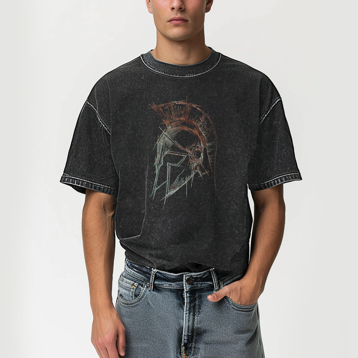 Spartan Portrait Washed T-Shirt