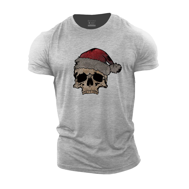 Christmas Skull Cotton T-Shirt