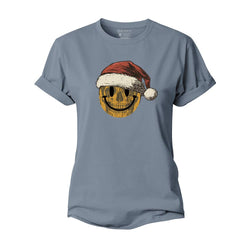 Christmas Smiley Skull Women's Cotton T-Shirt