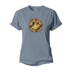 Baseball Smiley Women's Cotton T-Shirt