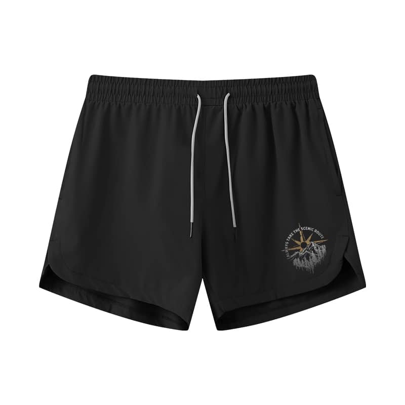 Always Take The Scenic Route Graphic Shorts