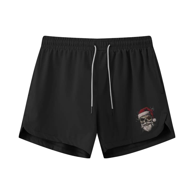 Christmas Pirate Skull Graphic Shorts