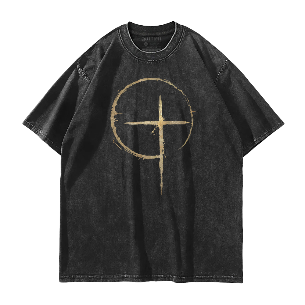 Simple Cross Washed T-Shirt