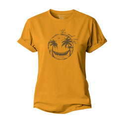 Smiley Palm Tree Women's Cotton T-Shirt