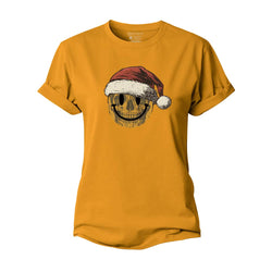 Christmas Smiley Skull Women's Cotton T-Shirt