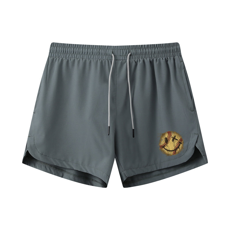 Baseball Smiley Graphic Shorts