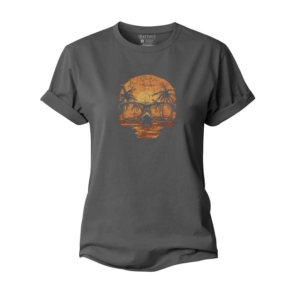 Sunset Skull Women's Cotton T-Shirt