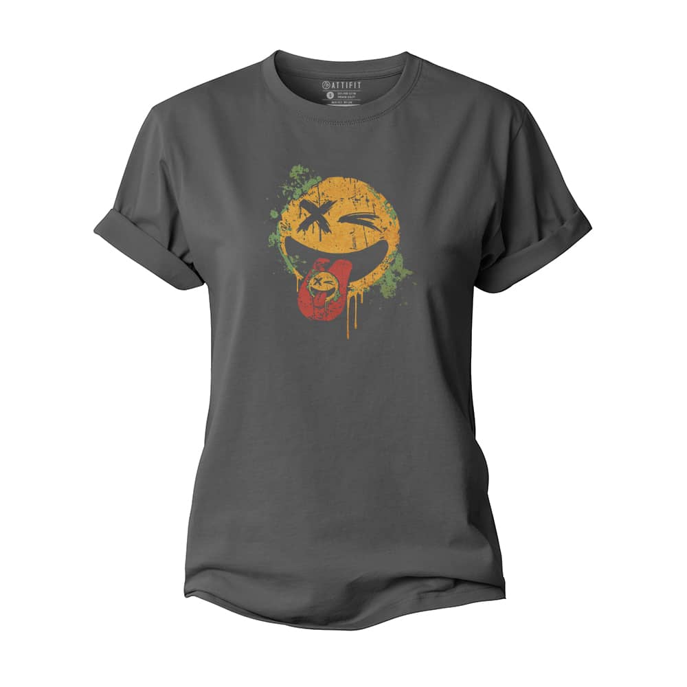 Smiley Stick Out Tongue Women's Cotton T-Shirt