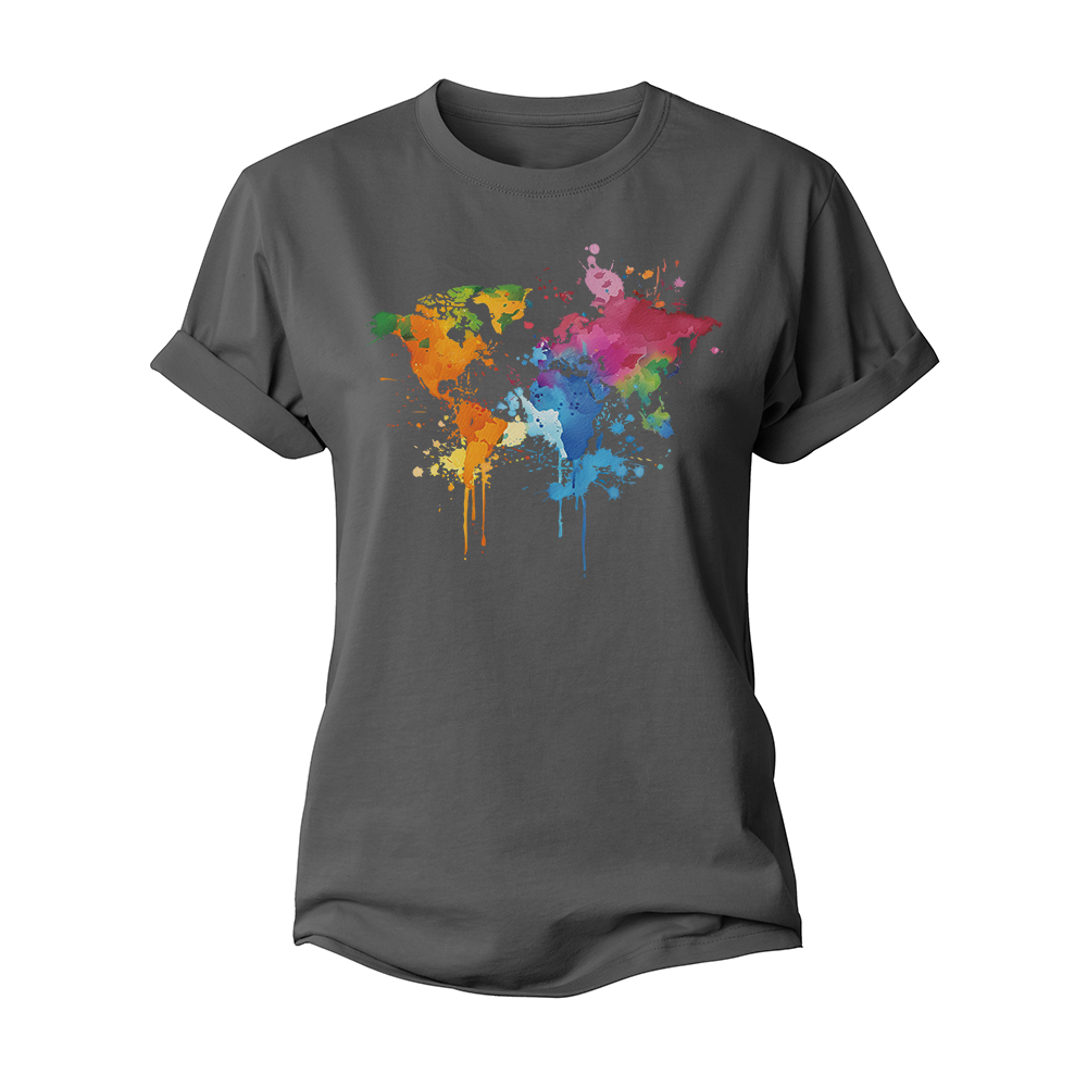 World Map Women's Cotton T-Shirt