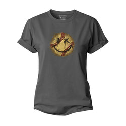 Baseball Smiley Women's Cotton T-Shirt