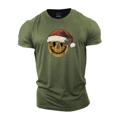 Christmas Skull Smiley Cotton T-Shirt