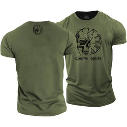 Carpe Diem Skull Cotton T-Shirt