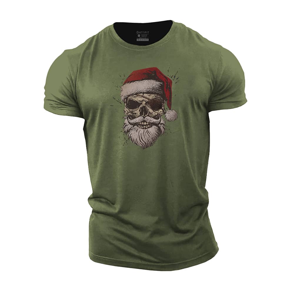 Christmas Pirate Skull Cotton T-Shirt