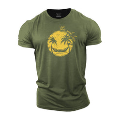 Smiley Palm Tree Cotton T-Shirt