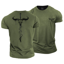 Bull Skull Sword Cotton T-Shirt