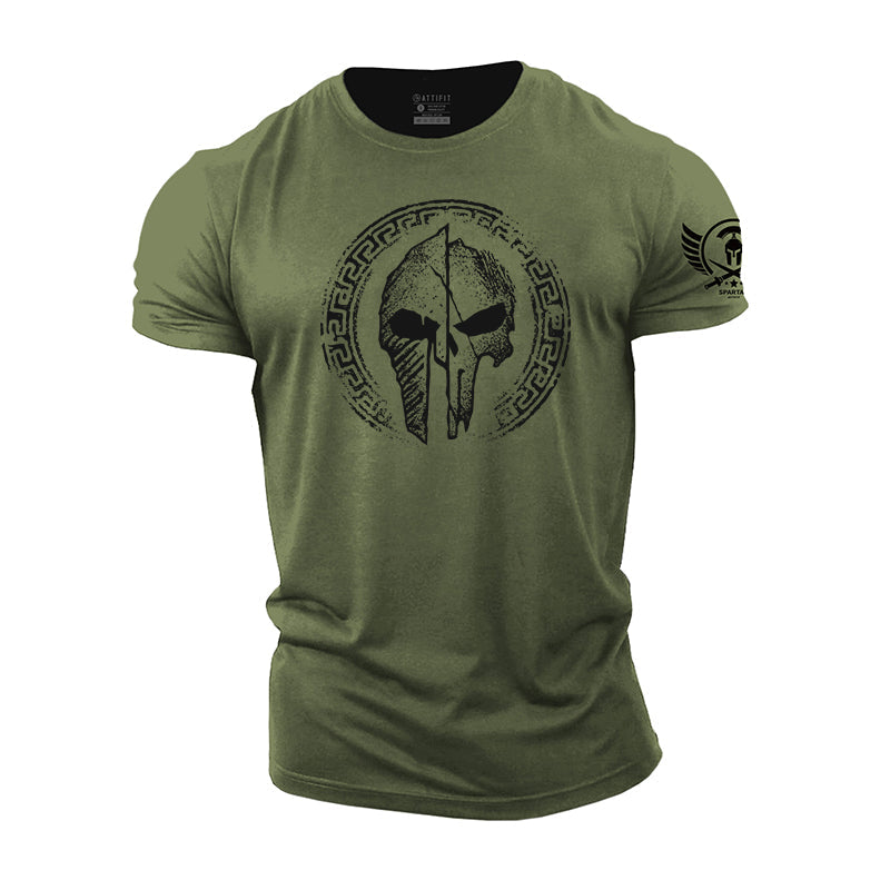 Greece Fretwork Totem Spartan Cotton T-Shirt