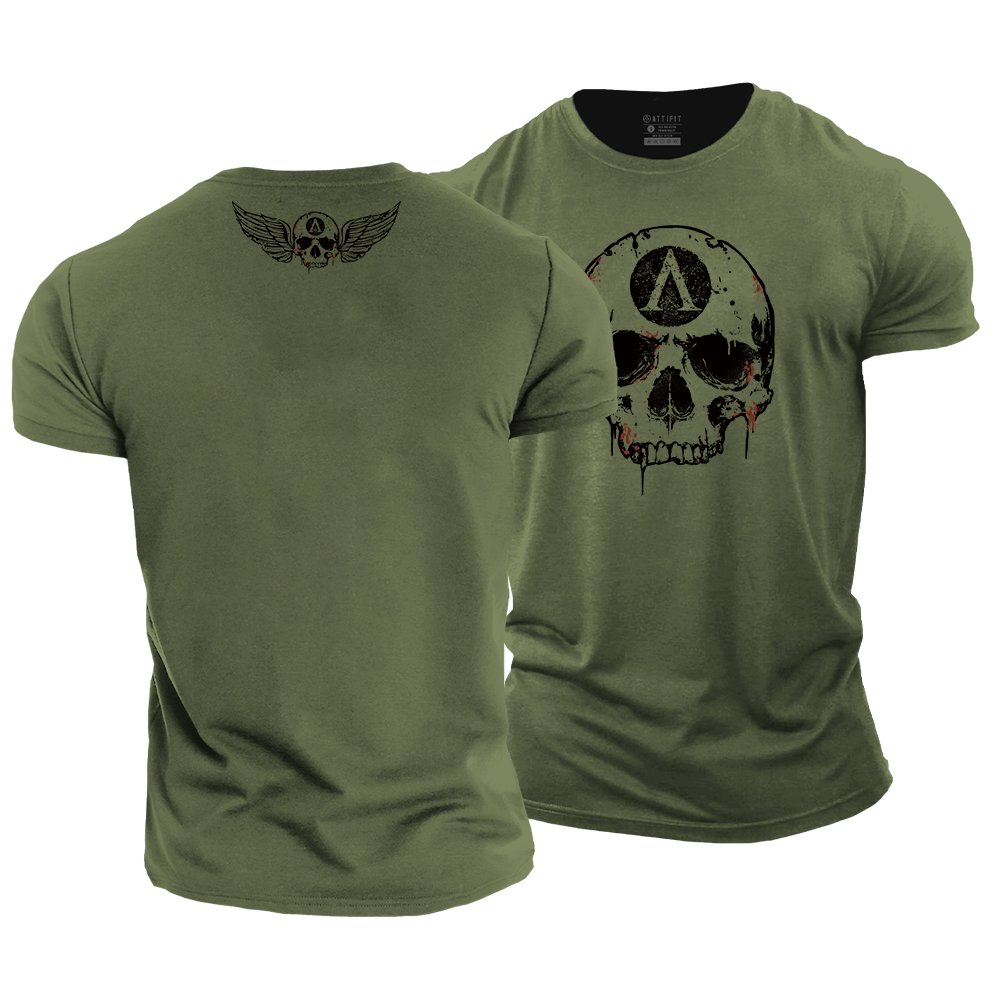 Mini Skull Wings Cotton T-Shirt