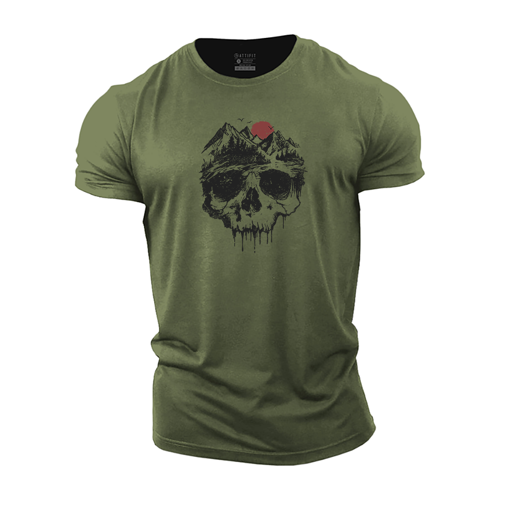 Mountain Skull Cotton T-Shirt